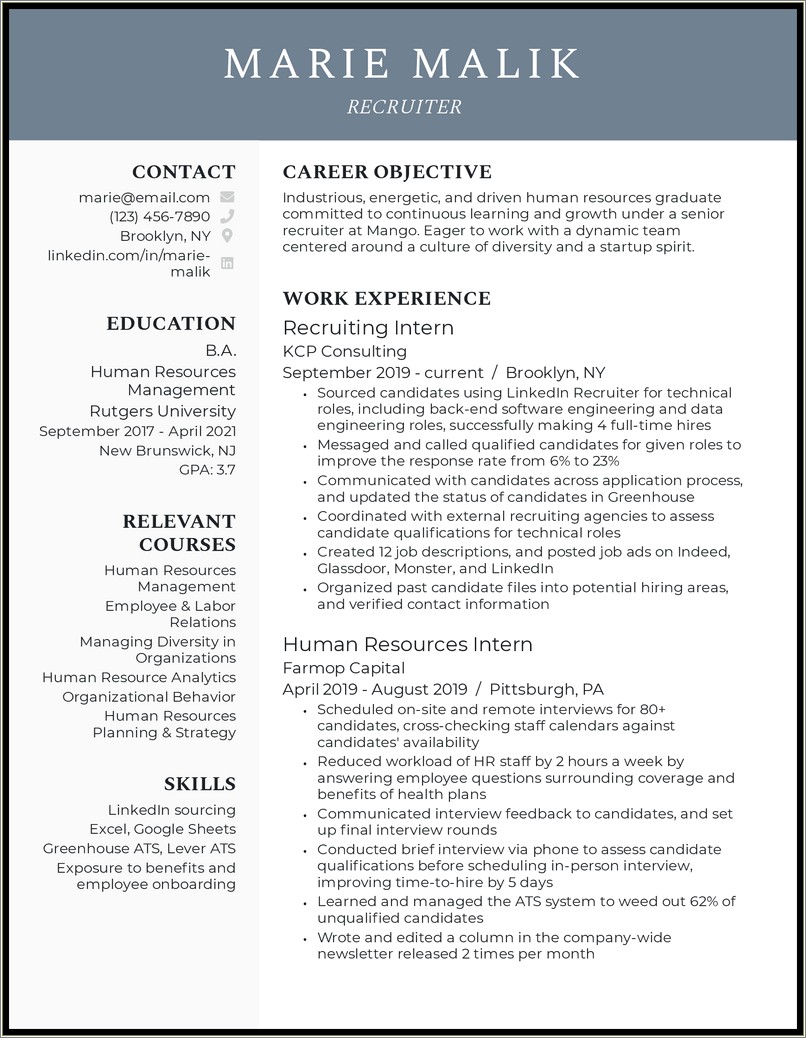 Best Objective For An Entry Level Resume