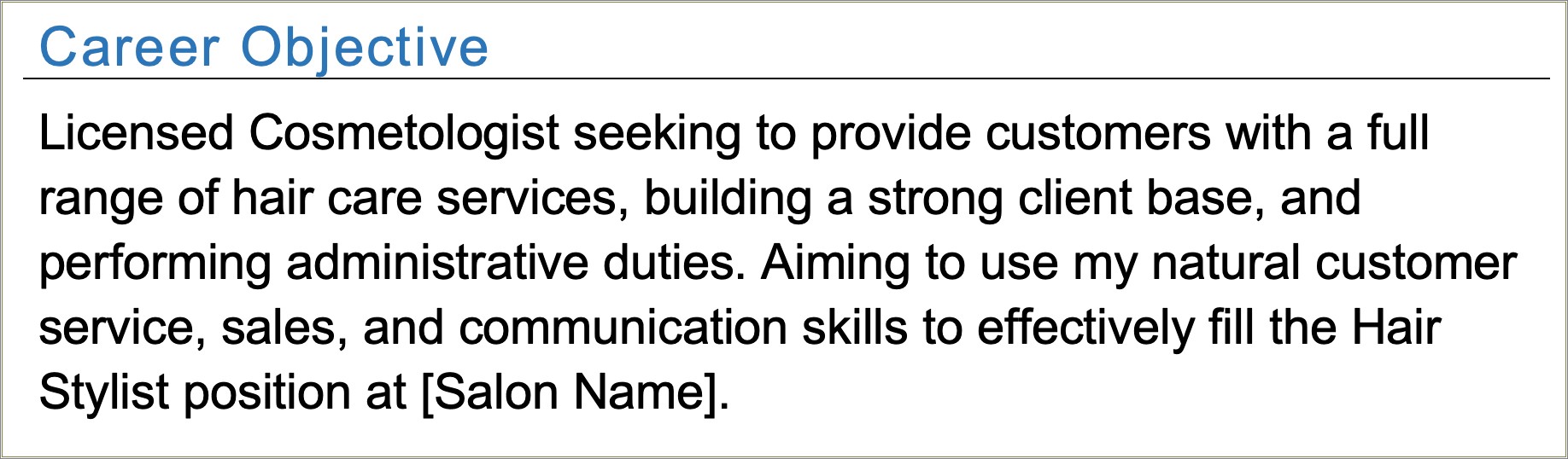 Best Objective To Write In Resume