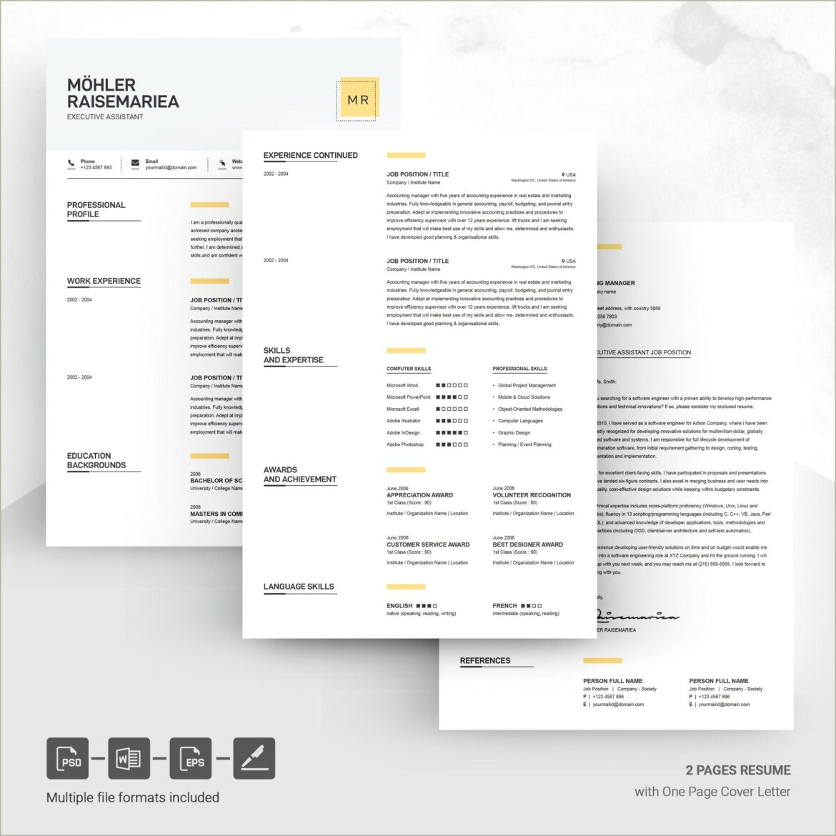 Best One Page Resume Template Free