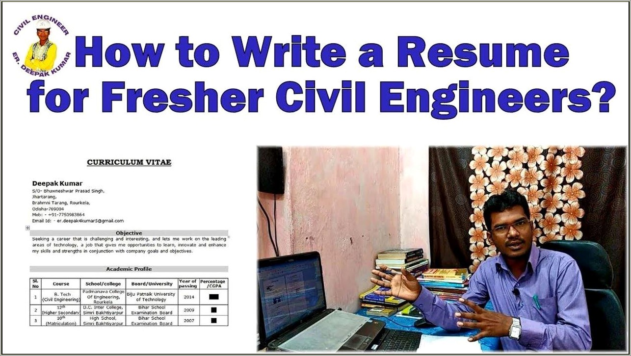 Best Resume For Civil Engineer Fresher