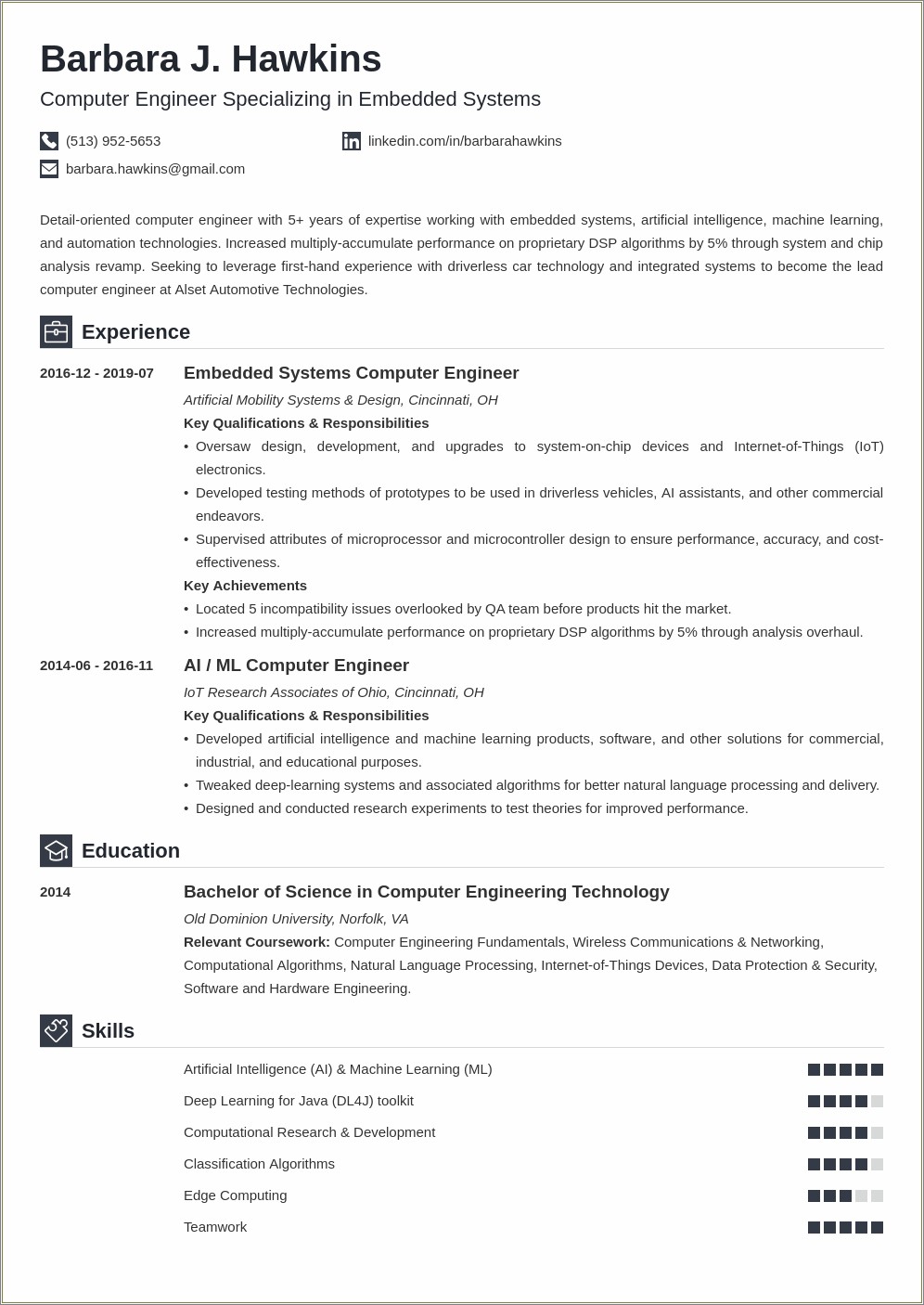 Best Resume For Computer Engineering Student