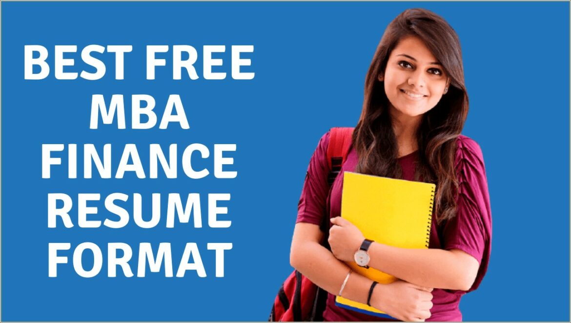 Best Resume For Mba Finance Fresher