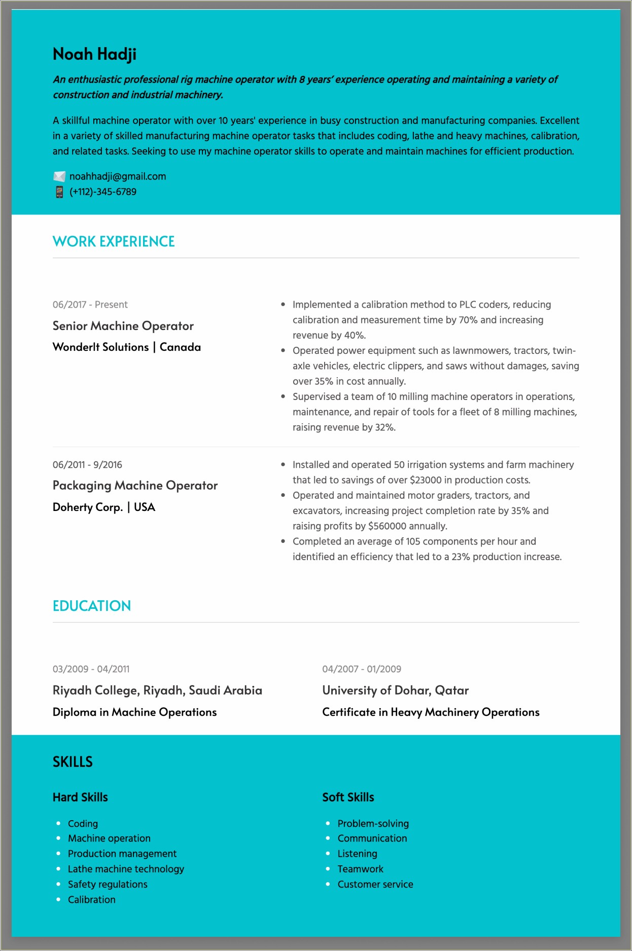 Best Resume Format For Computer Operator