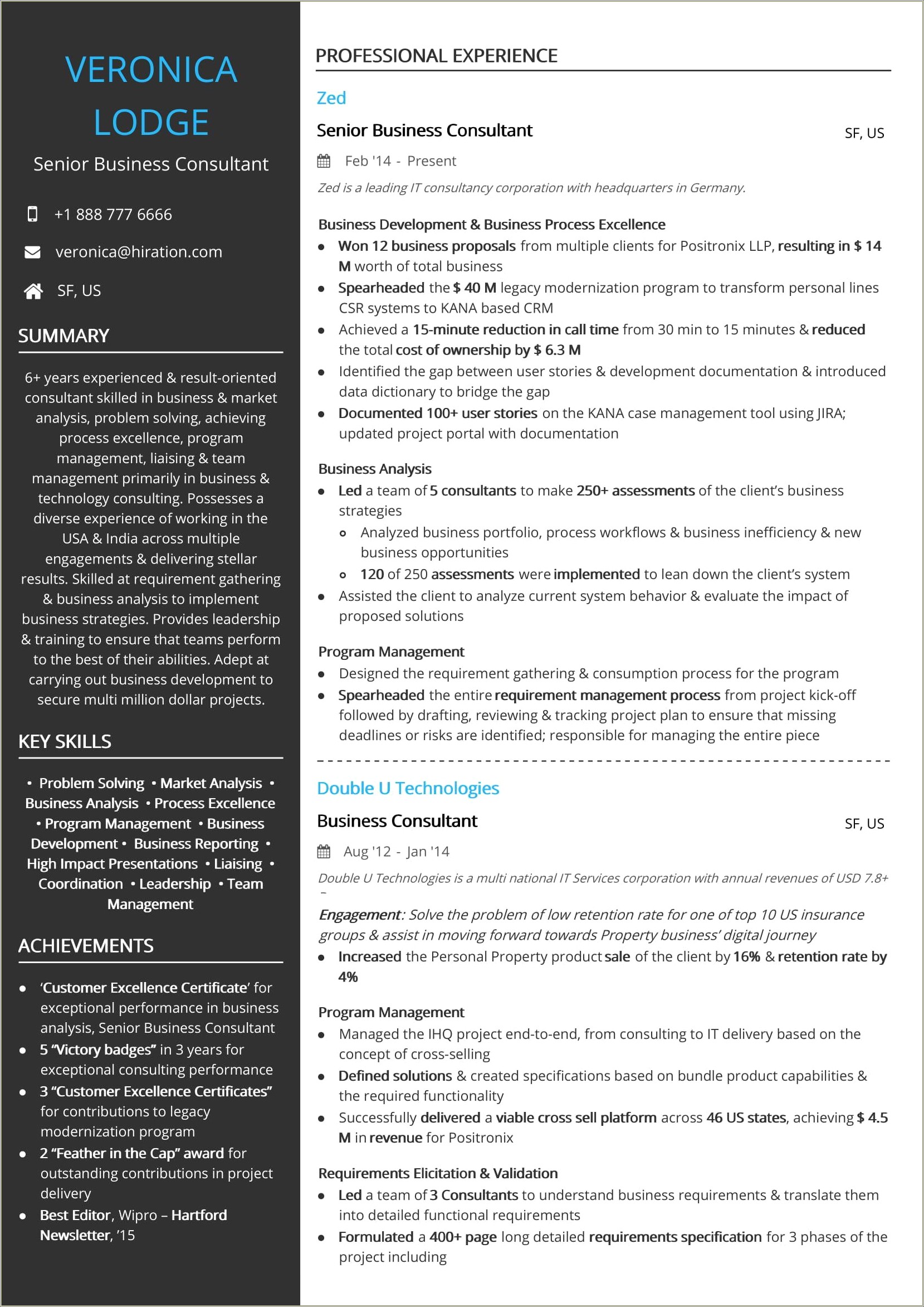 Best Resume Format For Consulting Company