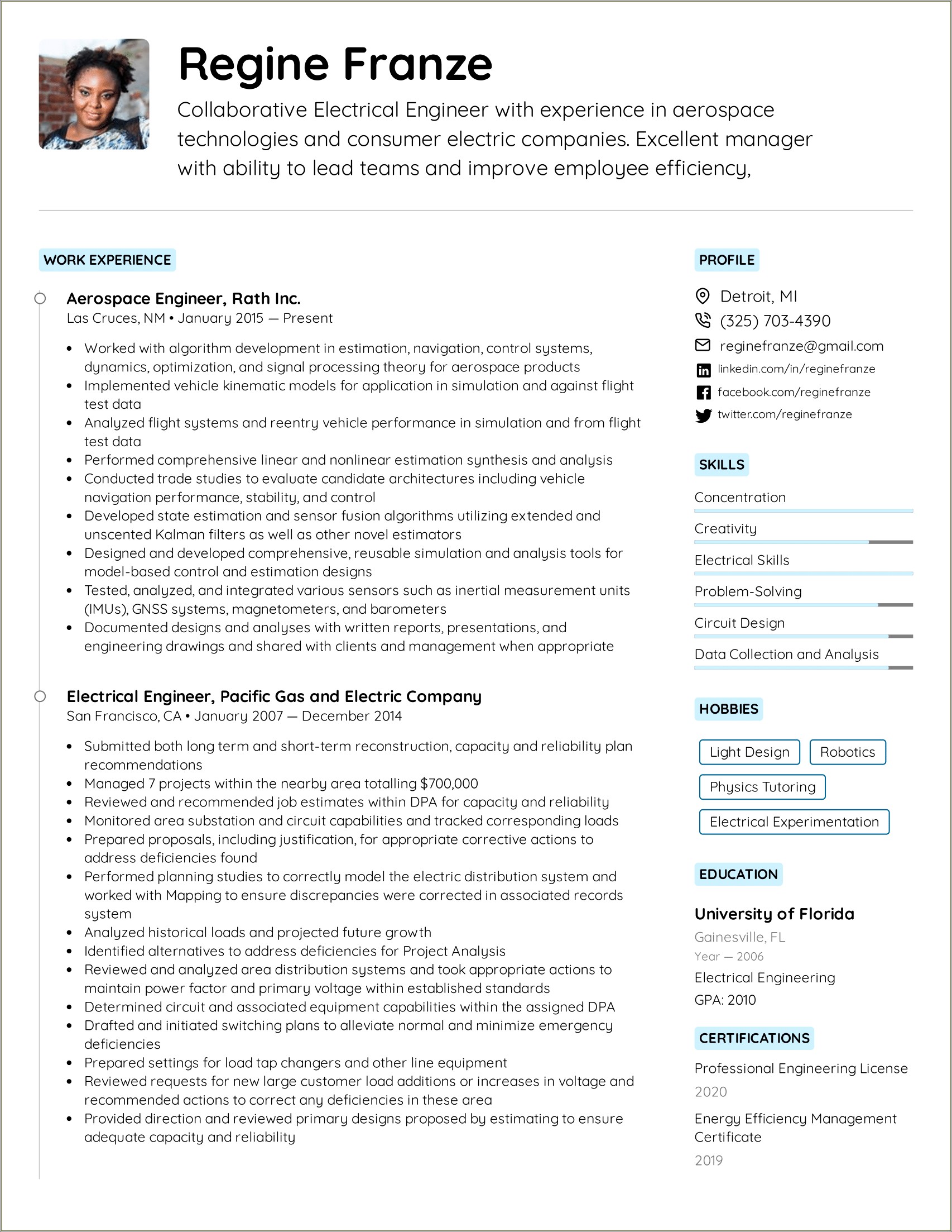 Best Resume Format For Electrical Engineers