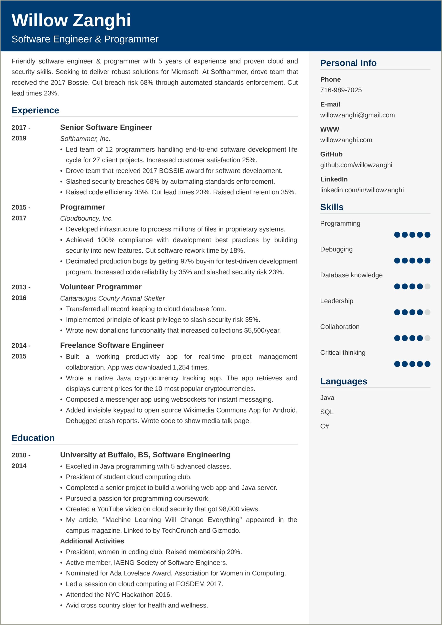 Best Resume Format For Engineers 2015