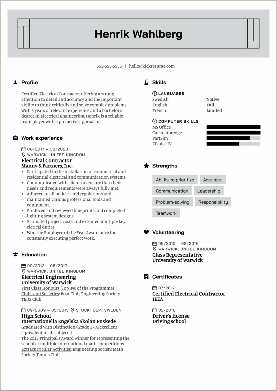 Best Resume Format For Experienced Electrical Engineers