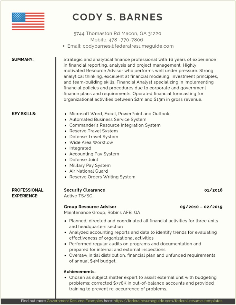 Best Resume Format For Federal Jobs