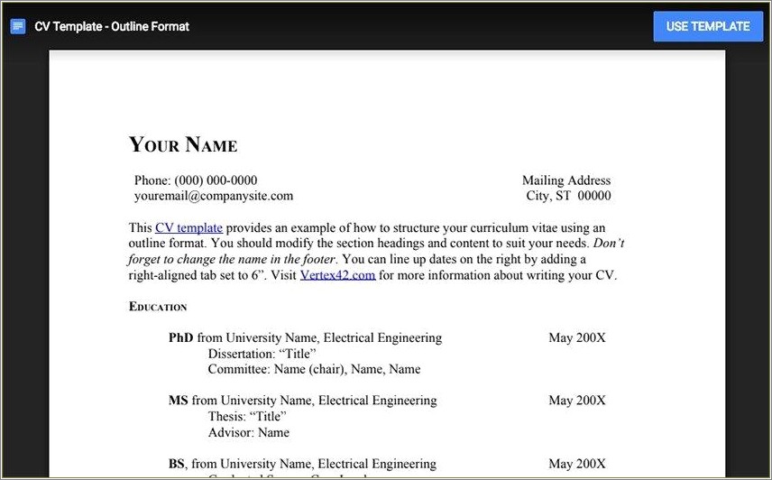 Best Resume Format For Freshers Engineers Doc