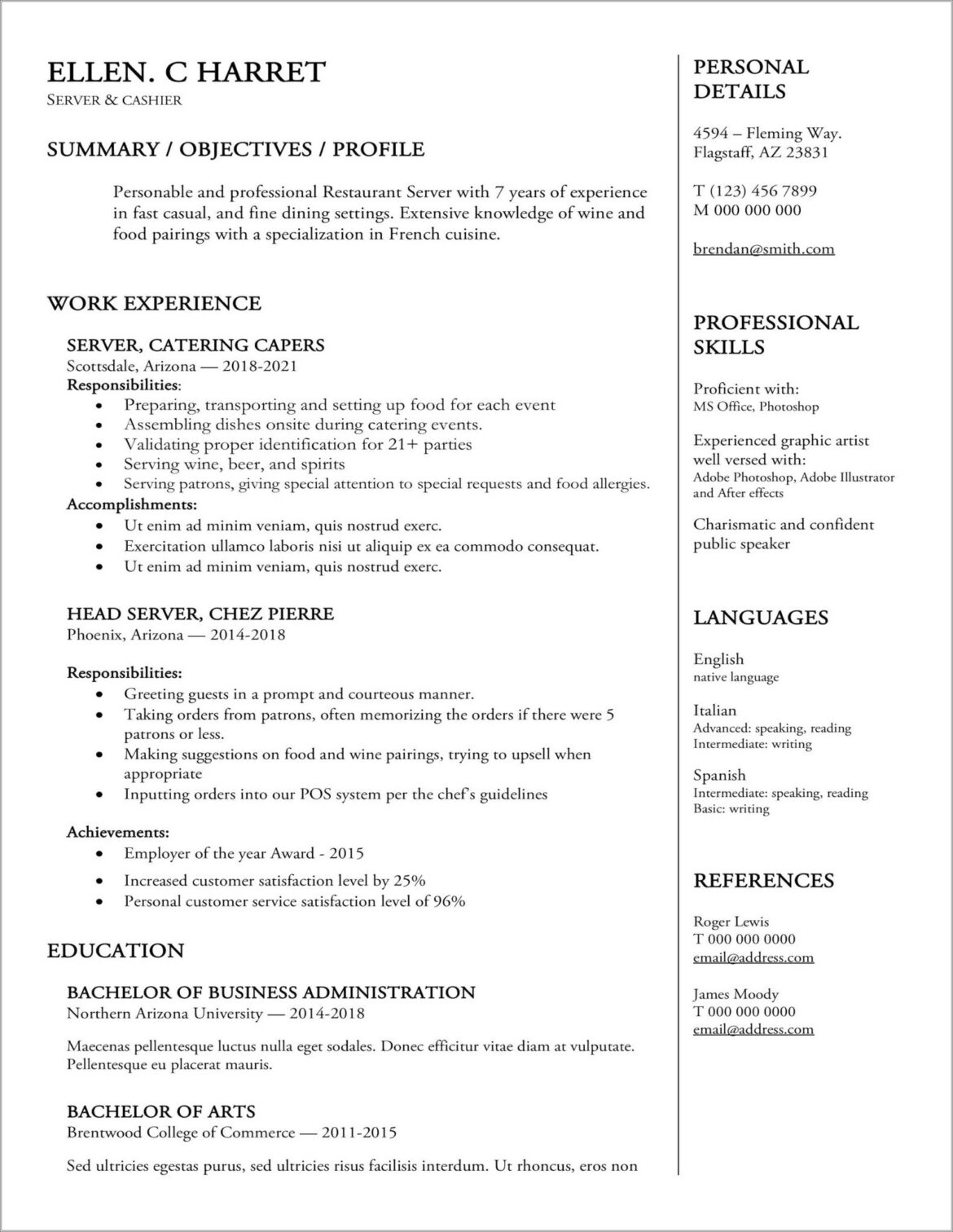 Best Resume Format For Freshers In Word File