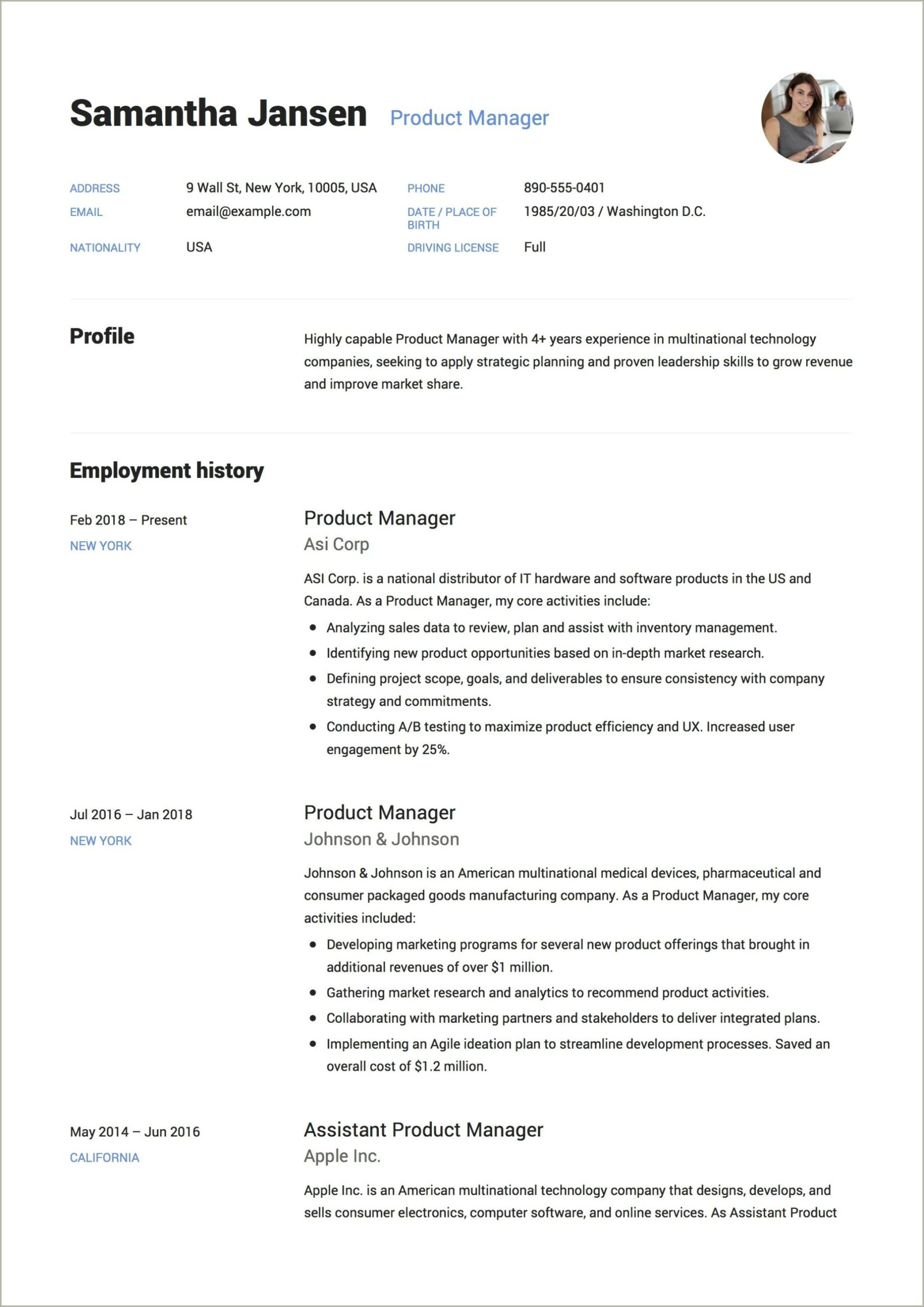 Best Resume Format For Manager Review