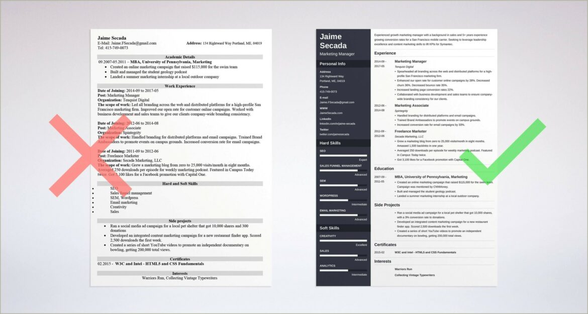 Best Resume Format For Mba Internship