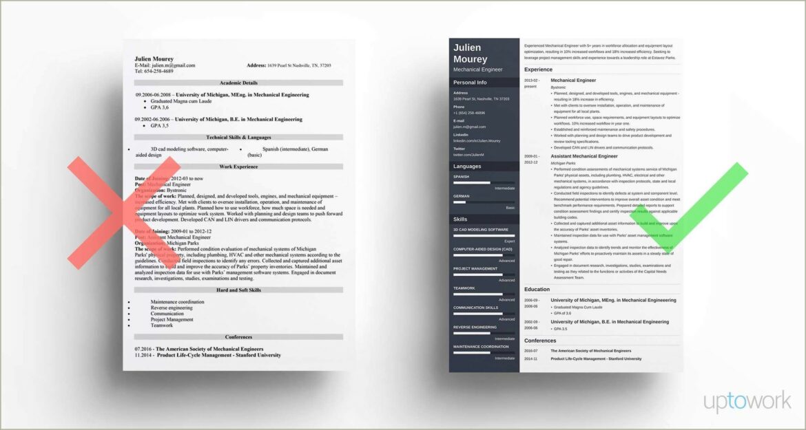 Best Resume Format For Mechanical Engineer