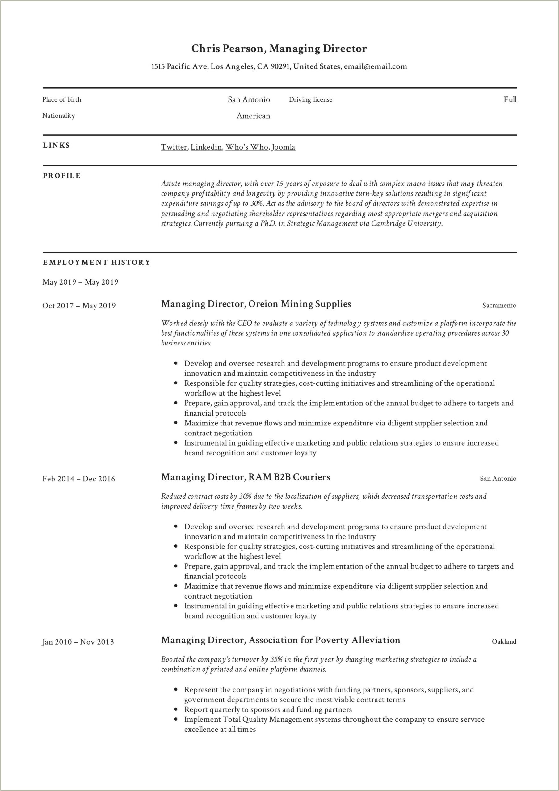 Best Resume Format For Mnc Companies