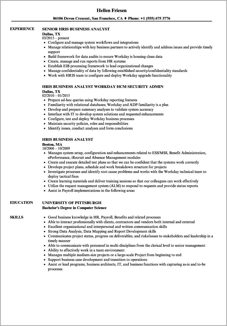 Best Resume Format Forr Workday Application