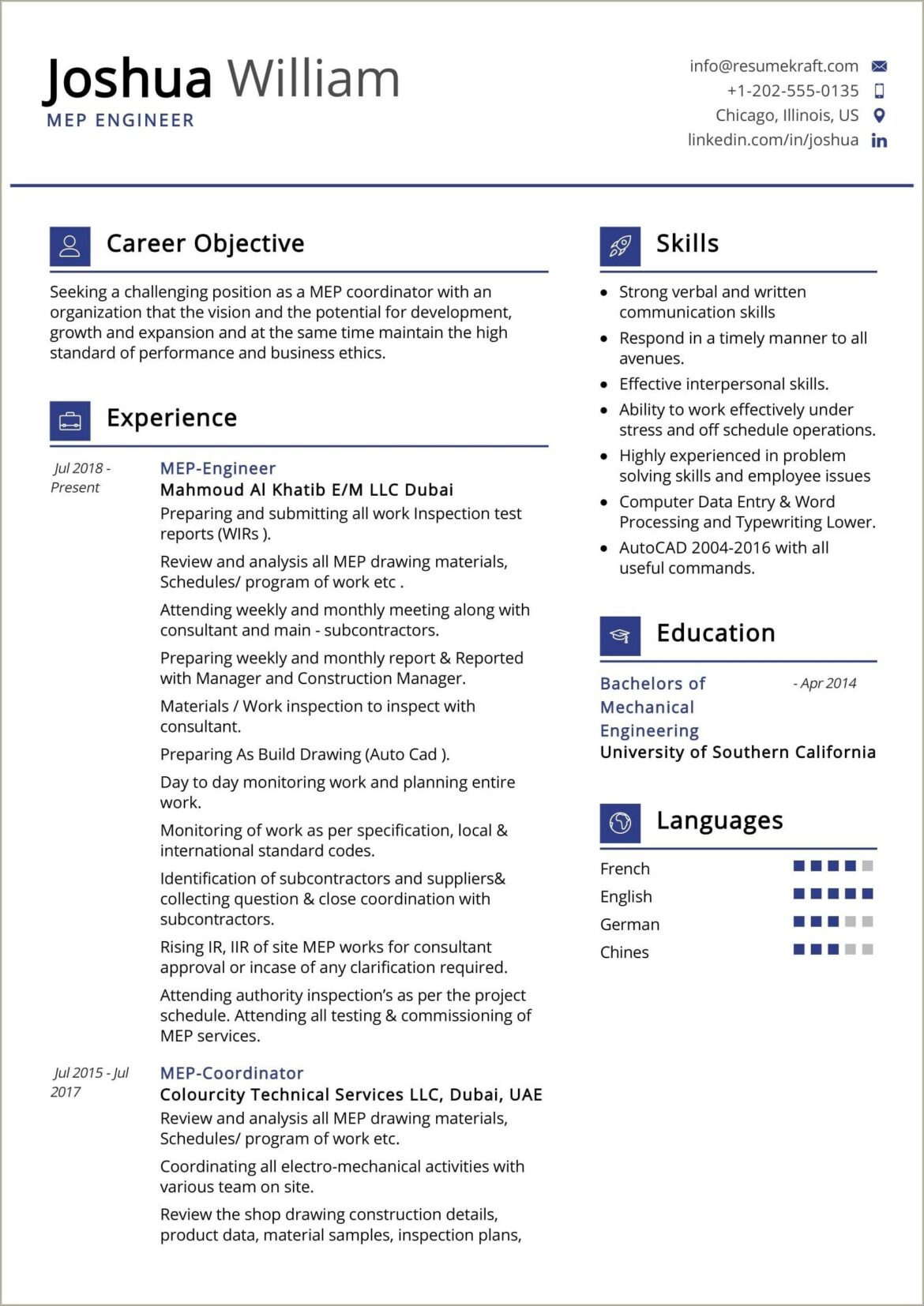 Best Resume Format Mechanical Engineers Pdf