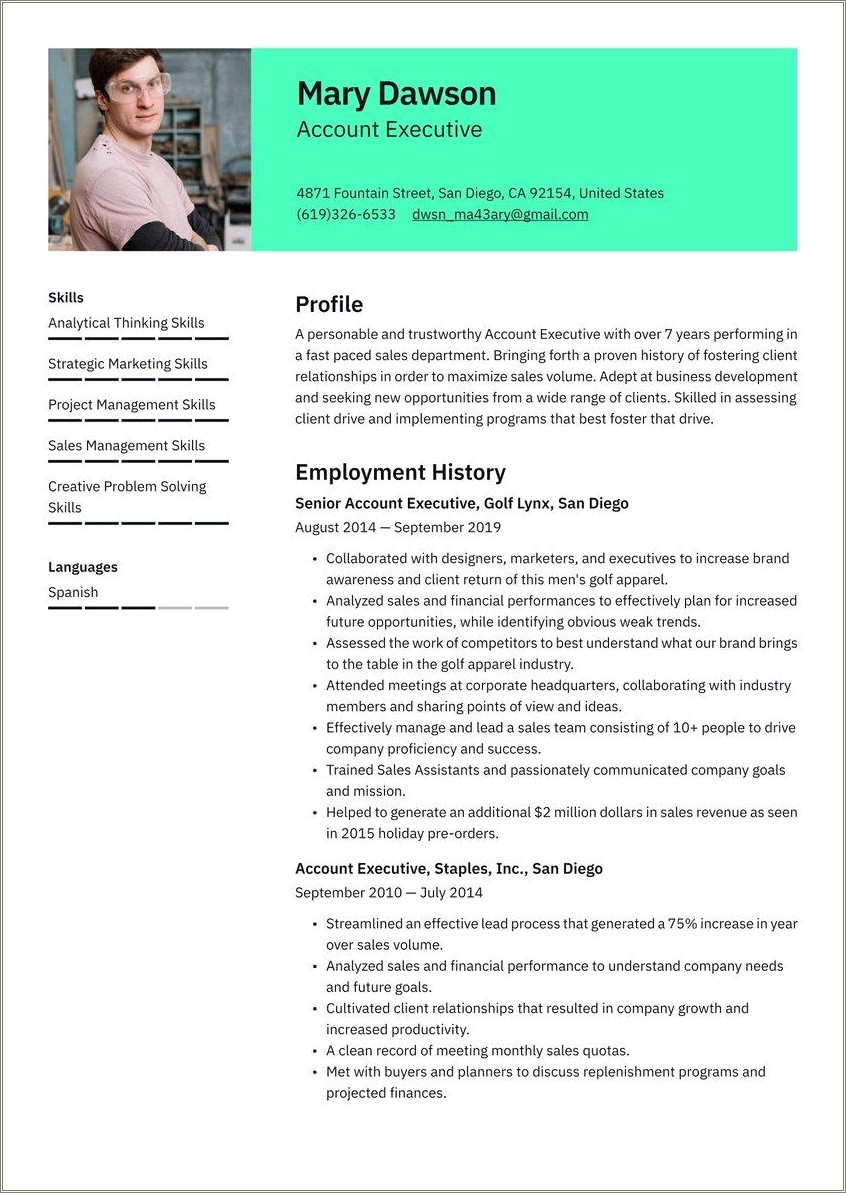 Best Resume Profile Summary For Sales