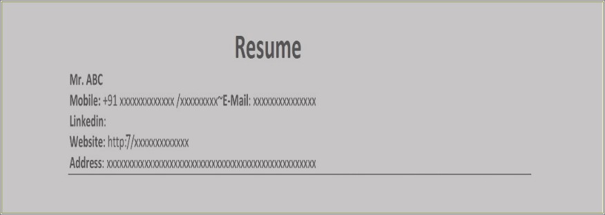 Best Resume Sample Format For Freshers