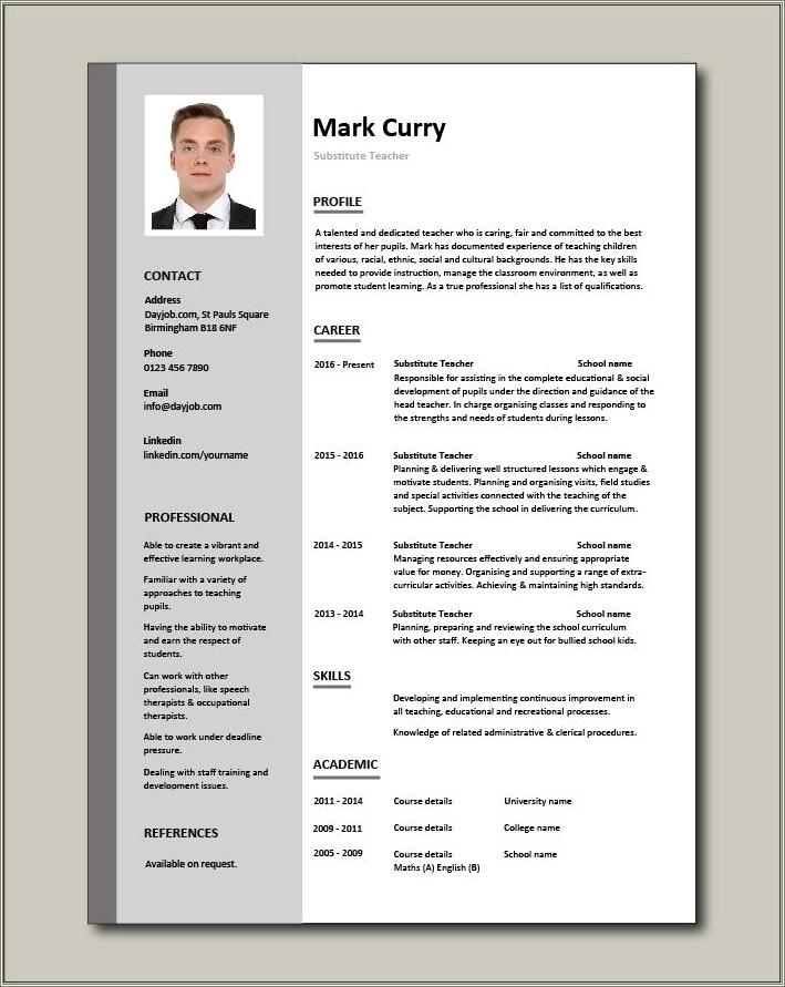 Best Resume Sample Of A Business Studies Teacher