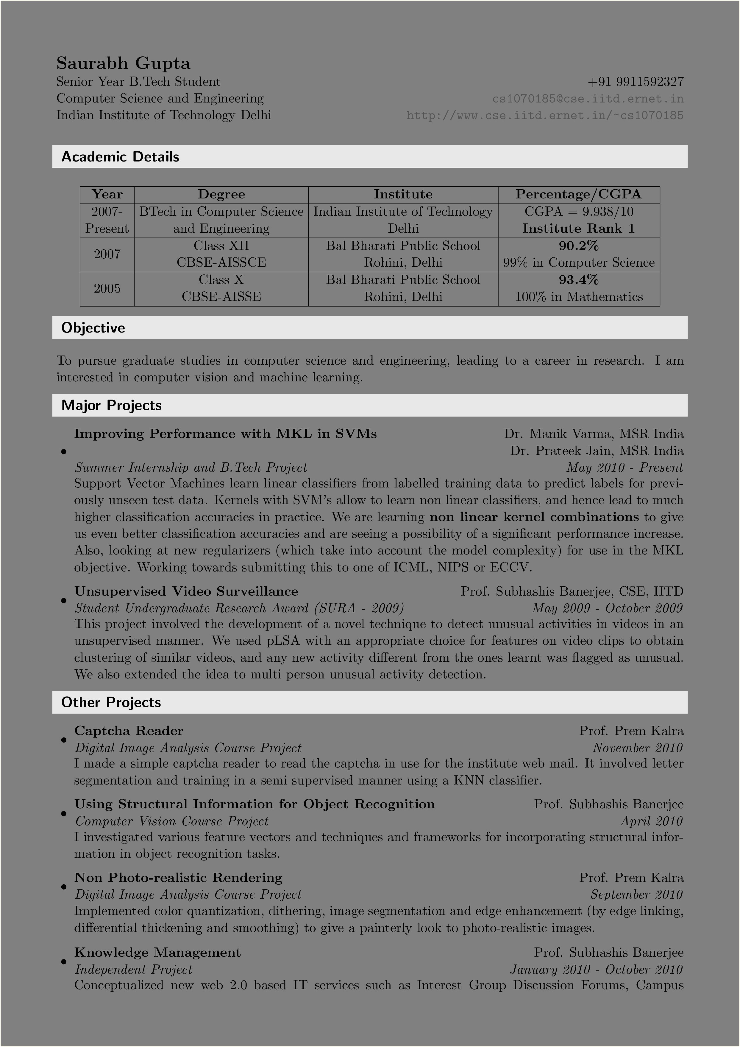 Best Resume Samples For Cse Freshers