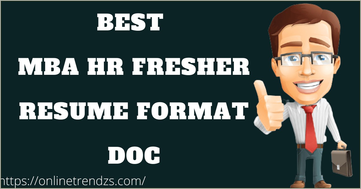 Best Resume Samples For Mba Hr Freshers