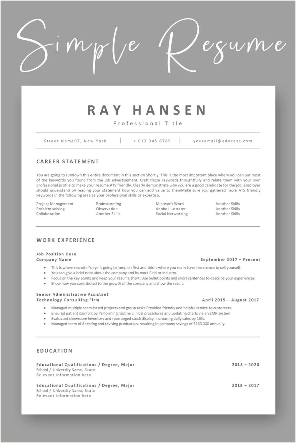 Best Resume Samples To Pass Ats