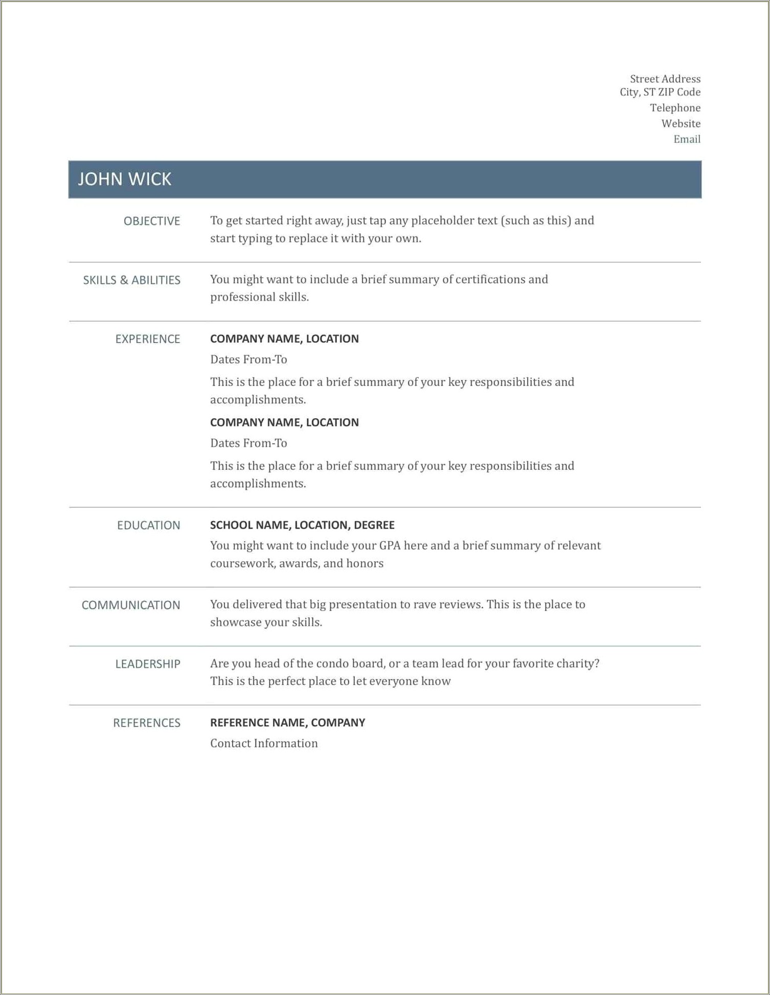 Best Resume Templates For Free Download