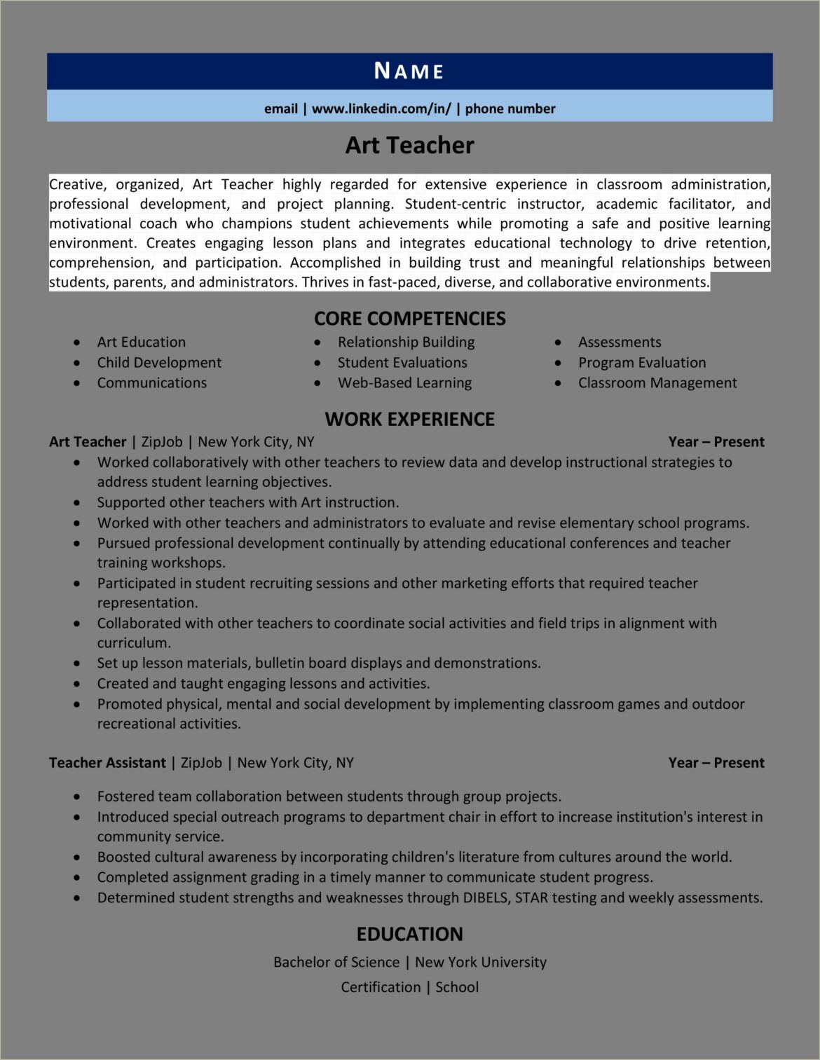 Best Resume Titles For Former Teachers