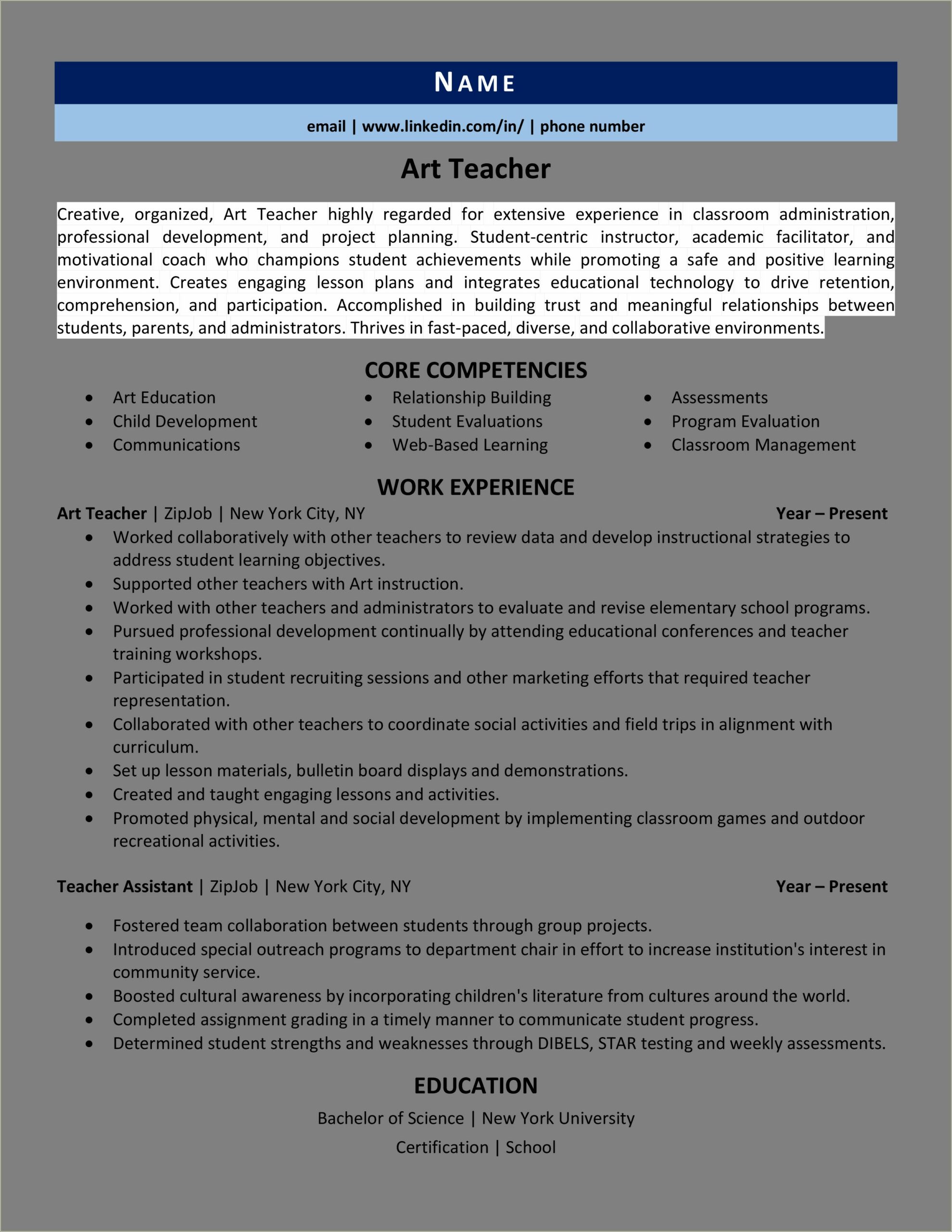 Best Resume Titles For Former Teachers