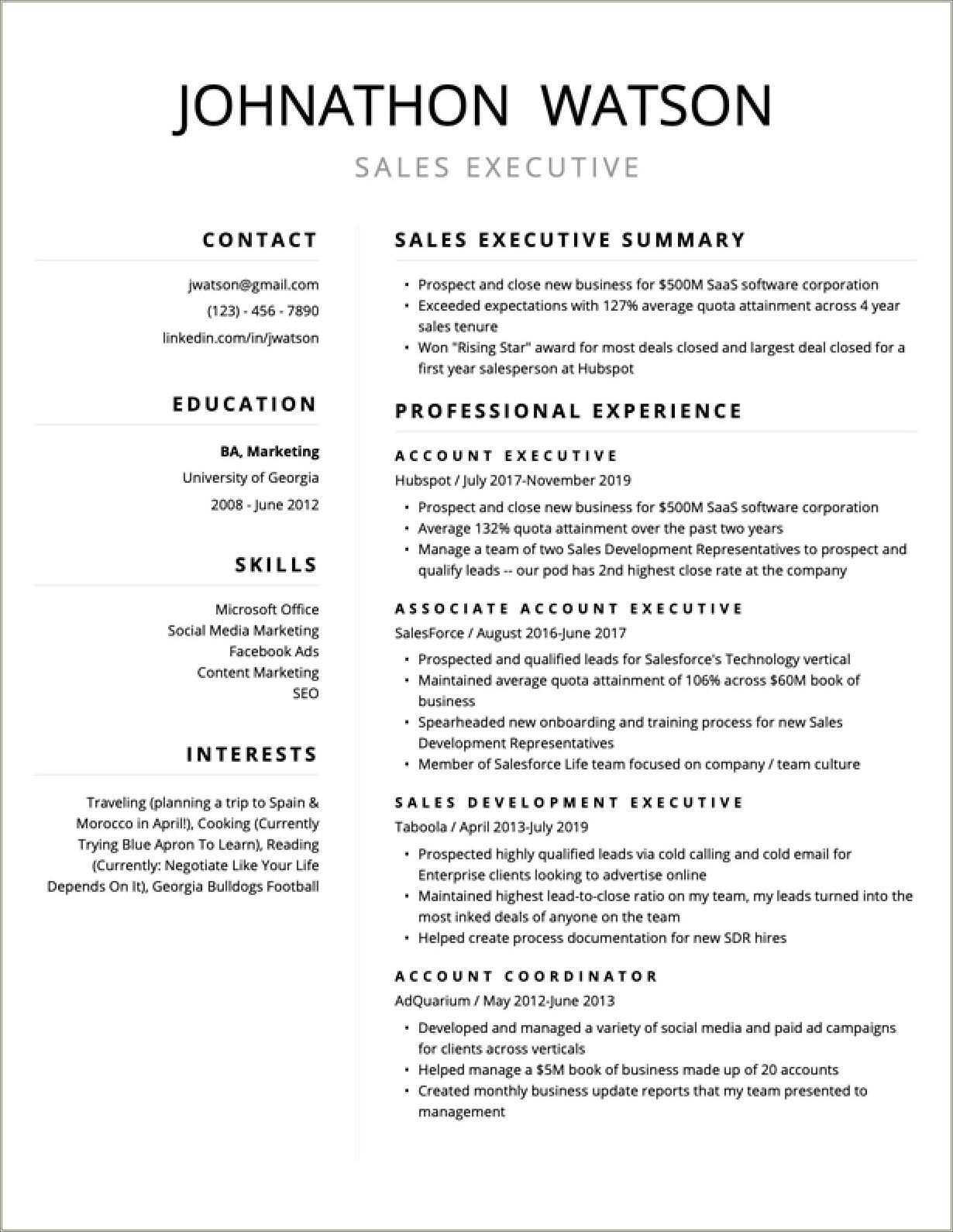 Best Simple Resume Templates To Download Free