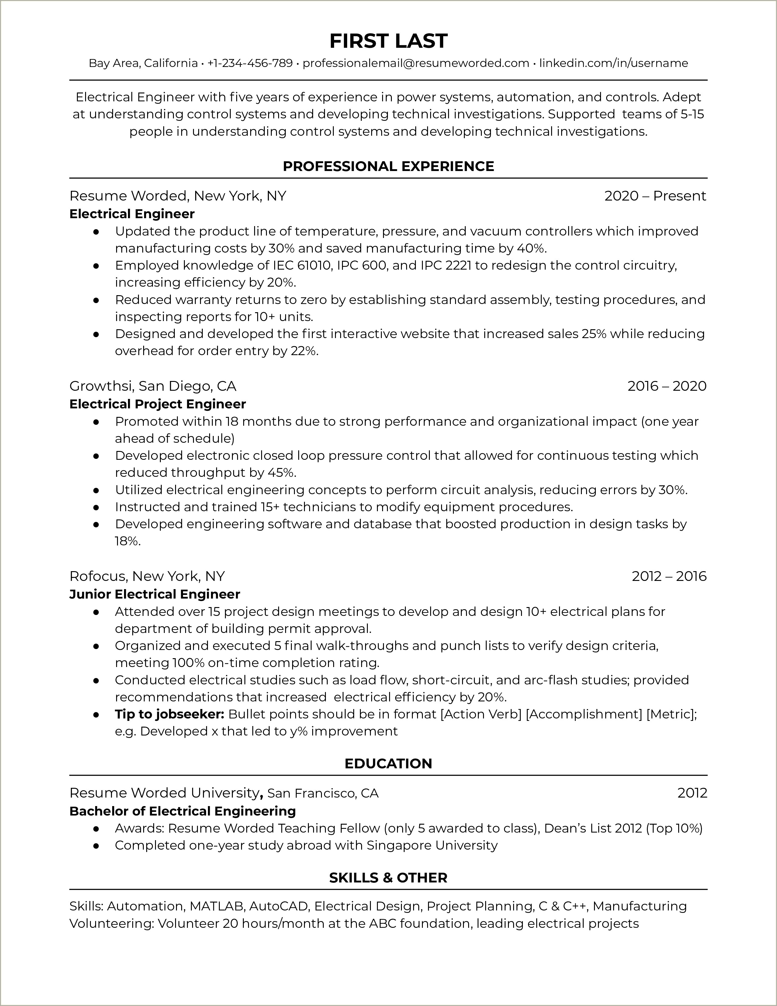 Best Skills For Engineer Resume