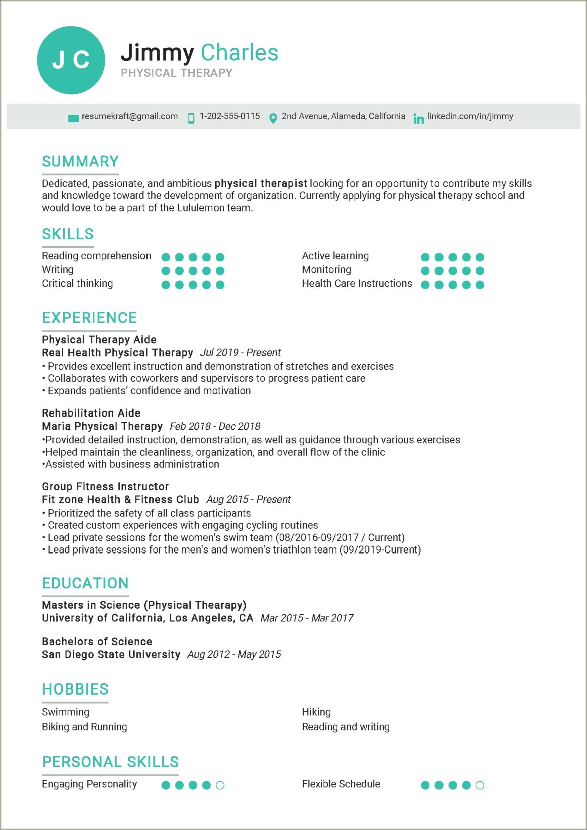 Best Skills On Resume For Physical Therapist