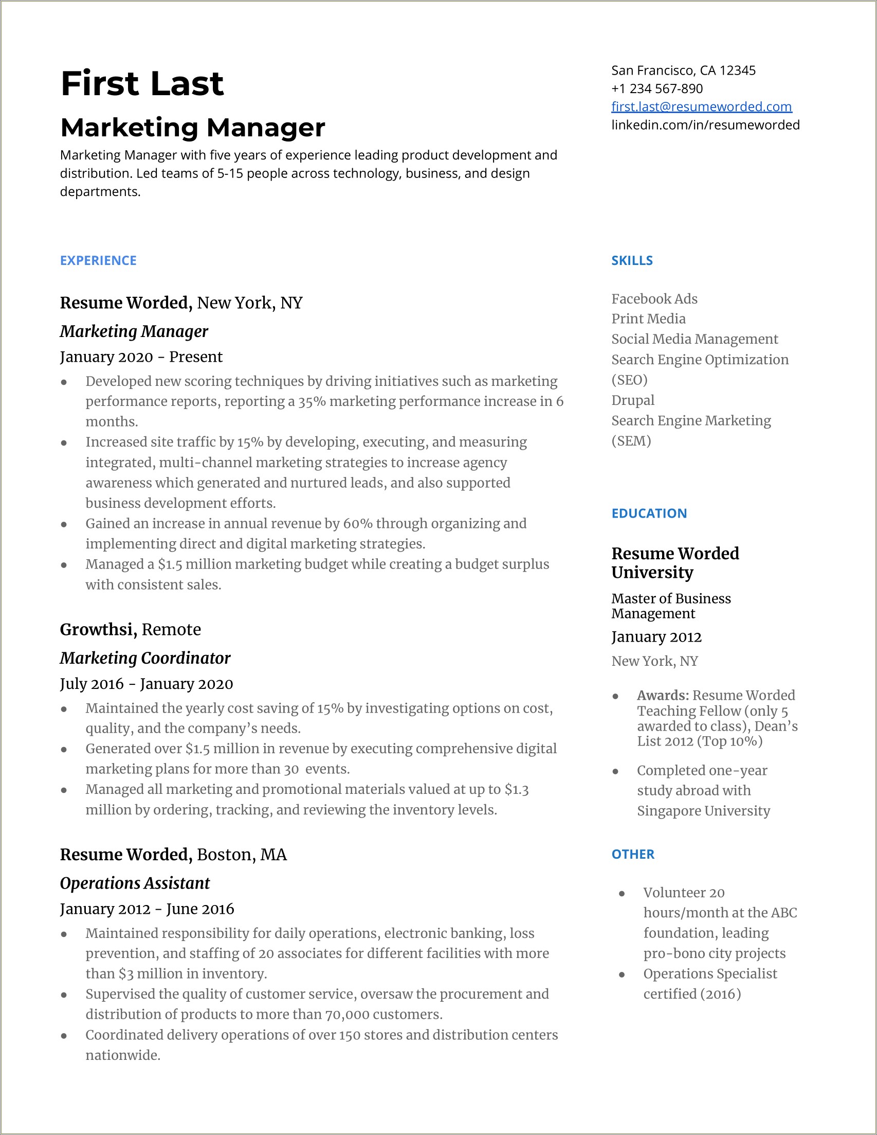 Best Skills To Have For Marketing On Resume