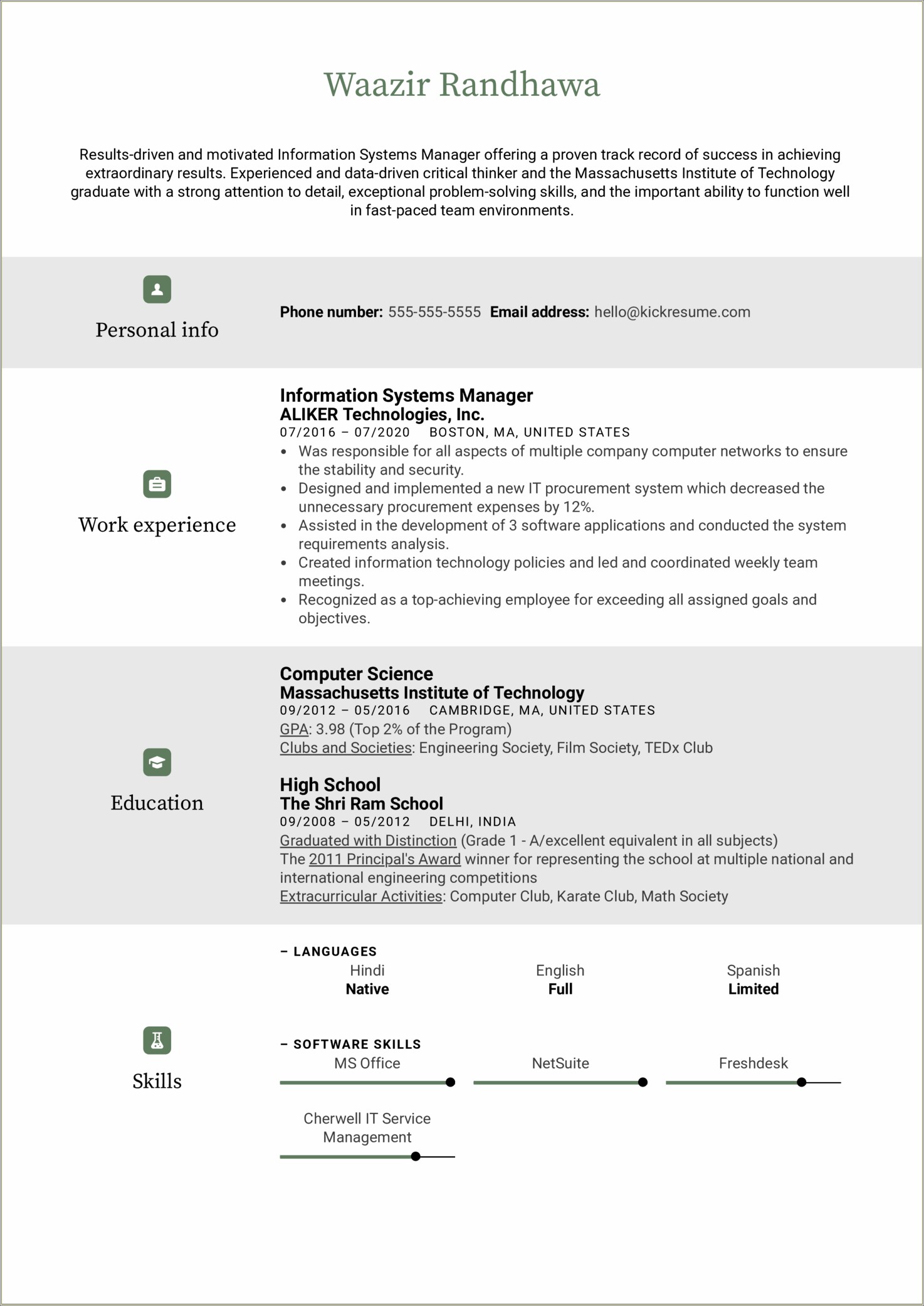 Best Summary For Business Information System Resume