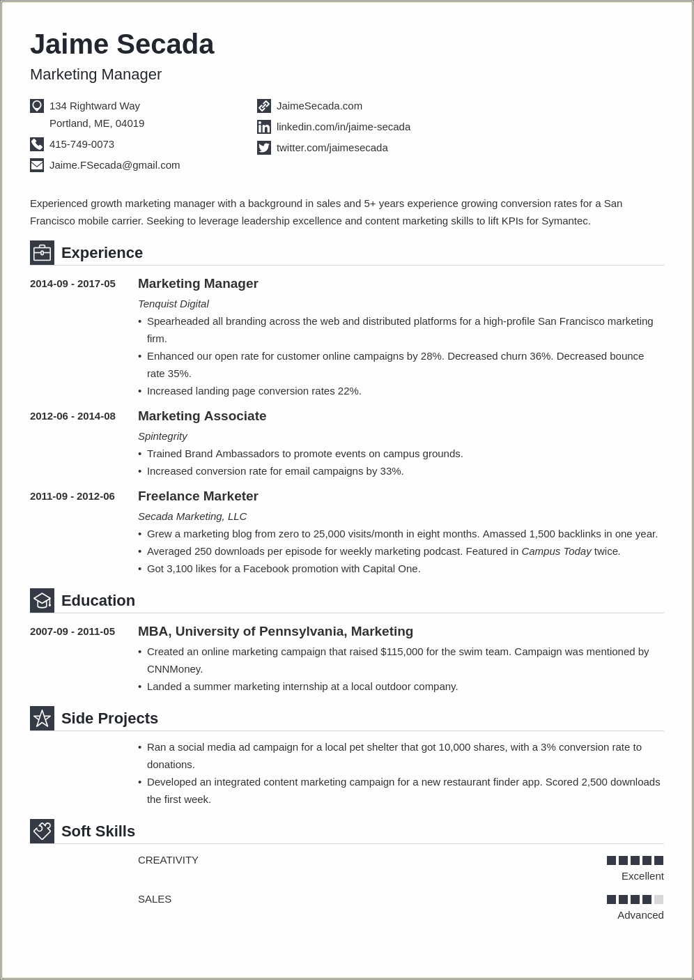 Best Things For A Marketing Resume