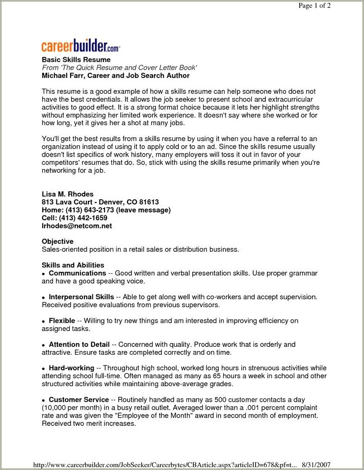 Best Things To Put In Resume