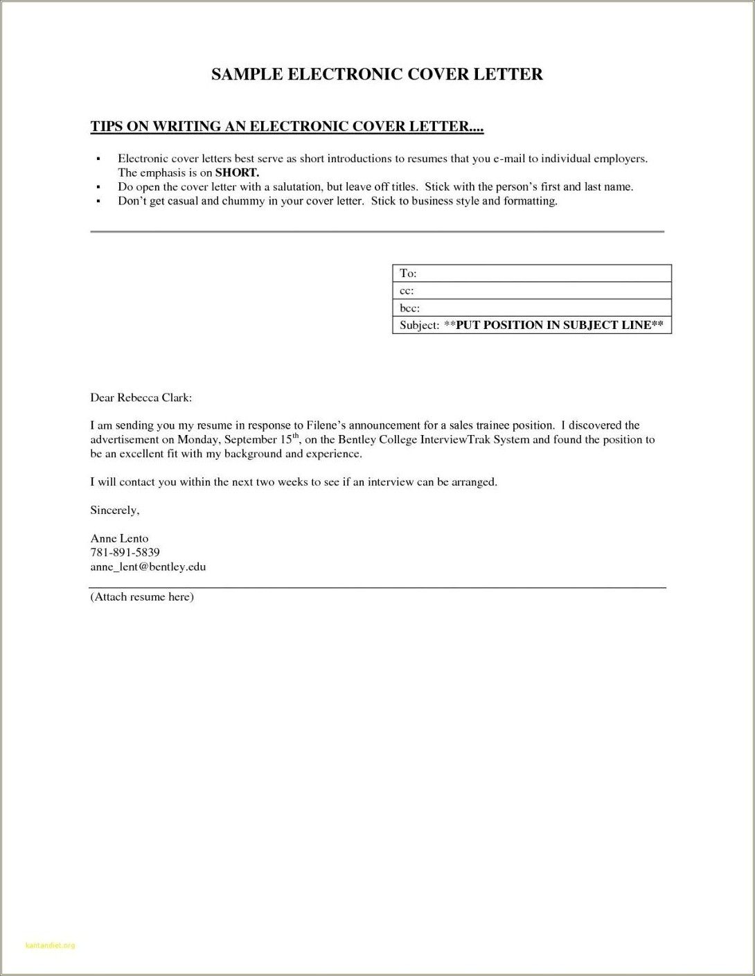 Best Way To Email Cover Letter And Resume