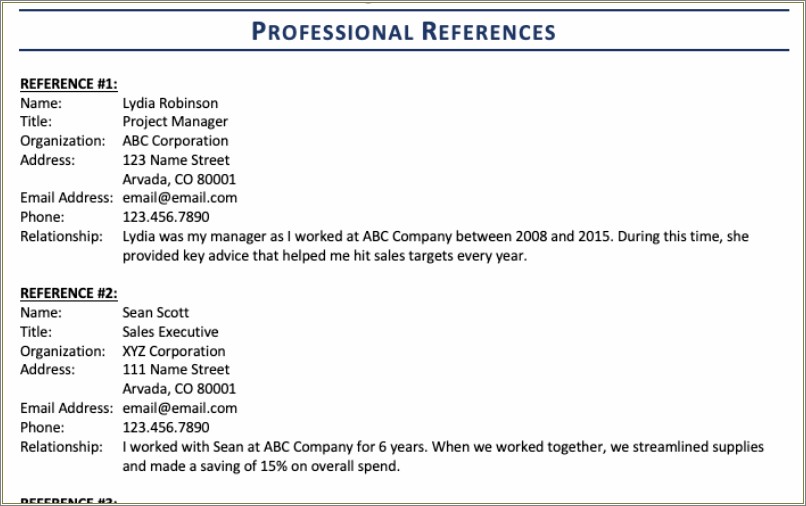 Best Way To List References On A Resume