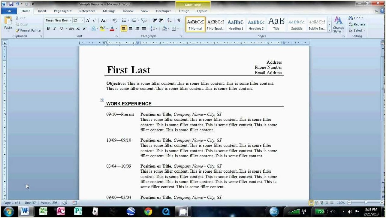 Best Way To Make A Resume In Word