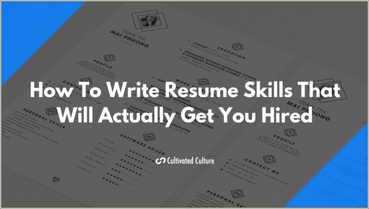 Best Way Way To Write Skills In Resume