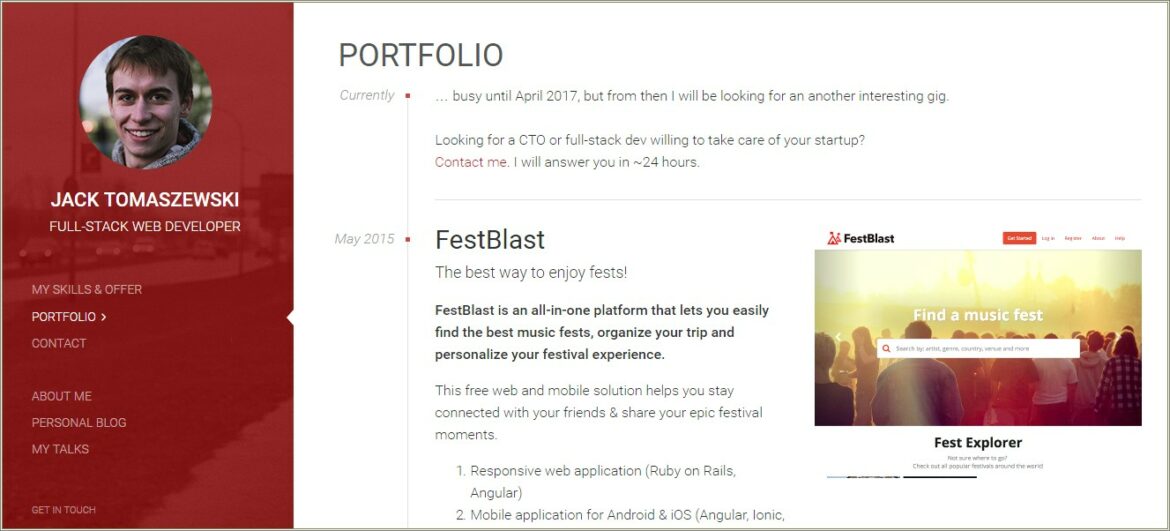 Best Web Developer Portfolios With Resume