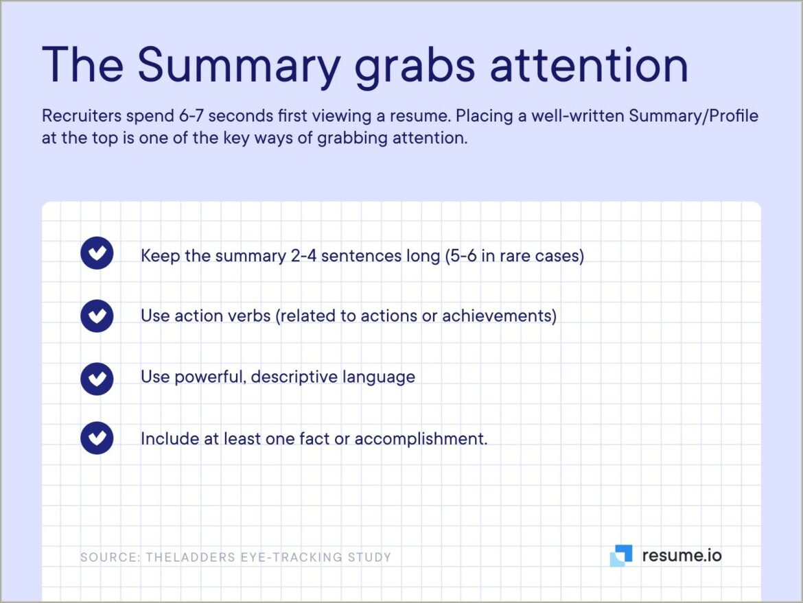 Best Words To Use In Resume Summary