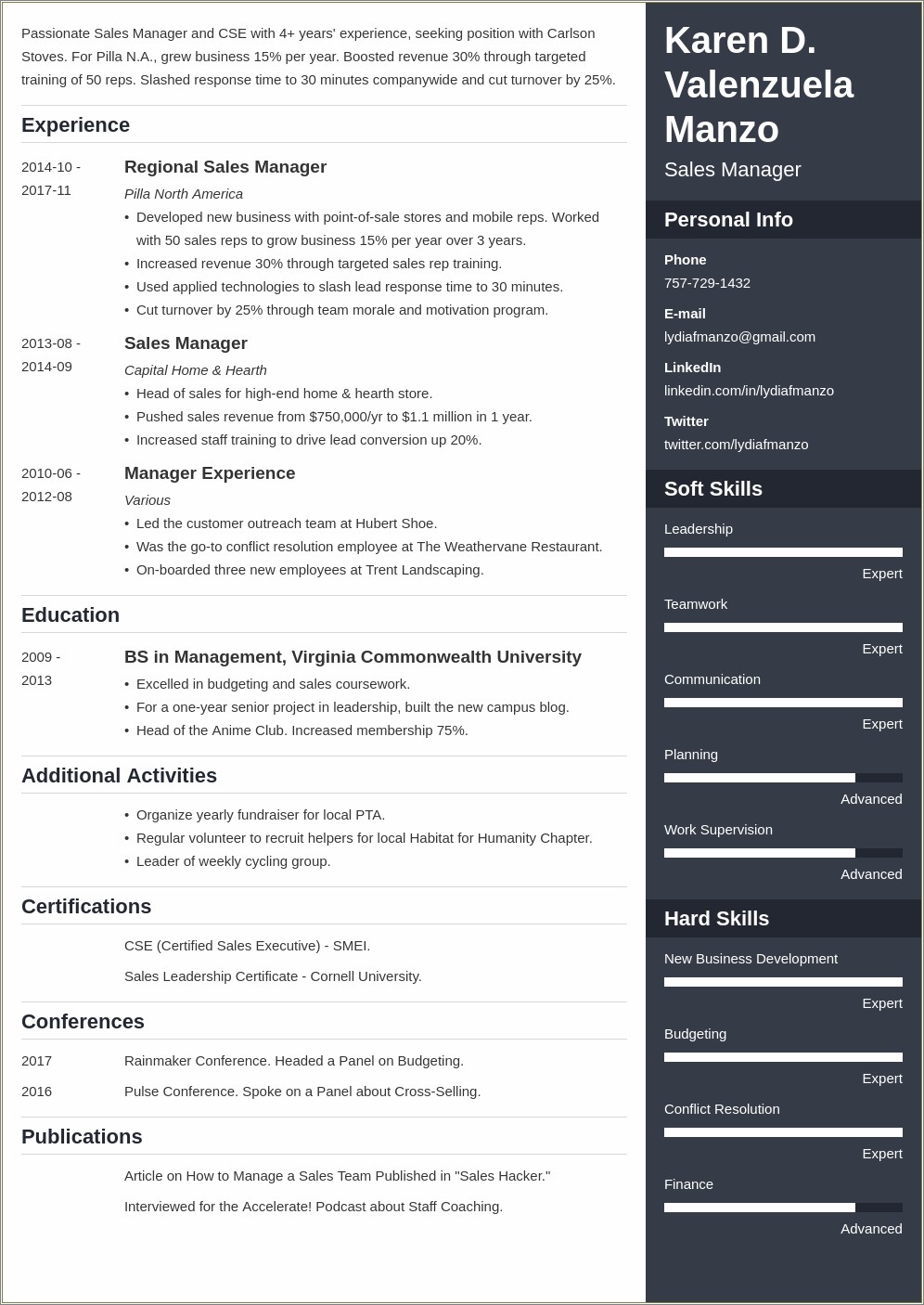 Best Written Resume For Older Manager