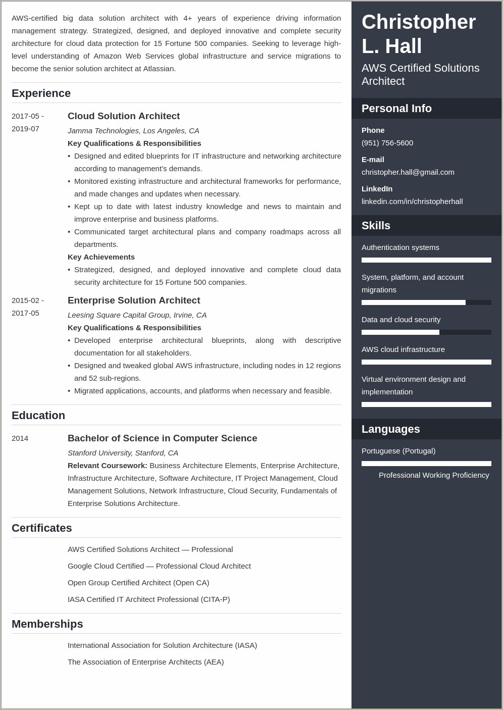 Big Data Solution Architect Resume Sample