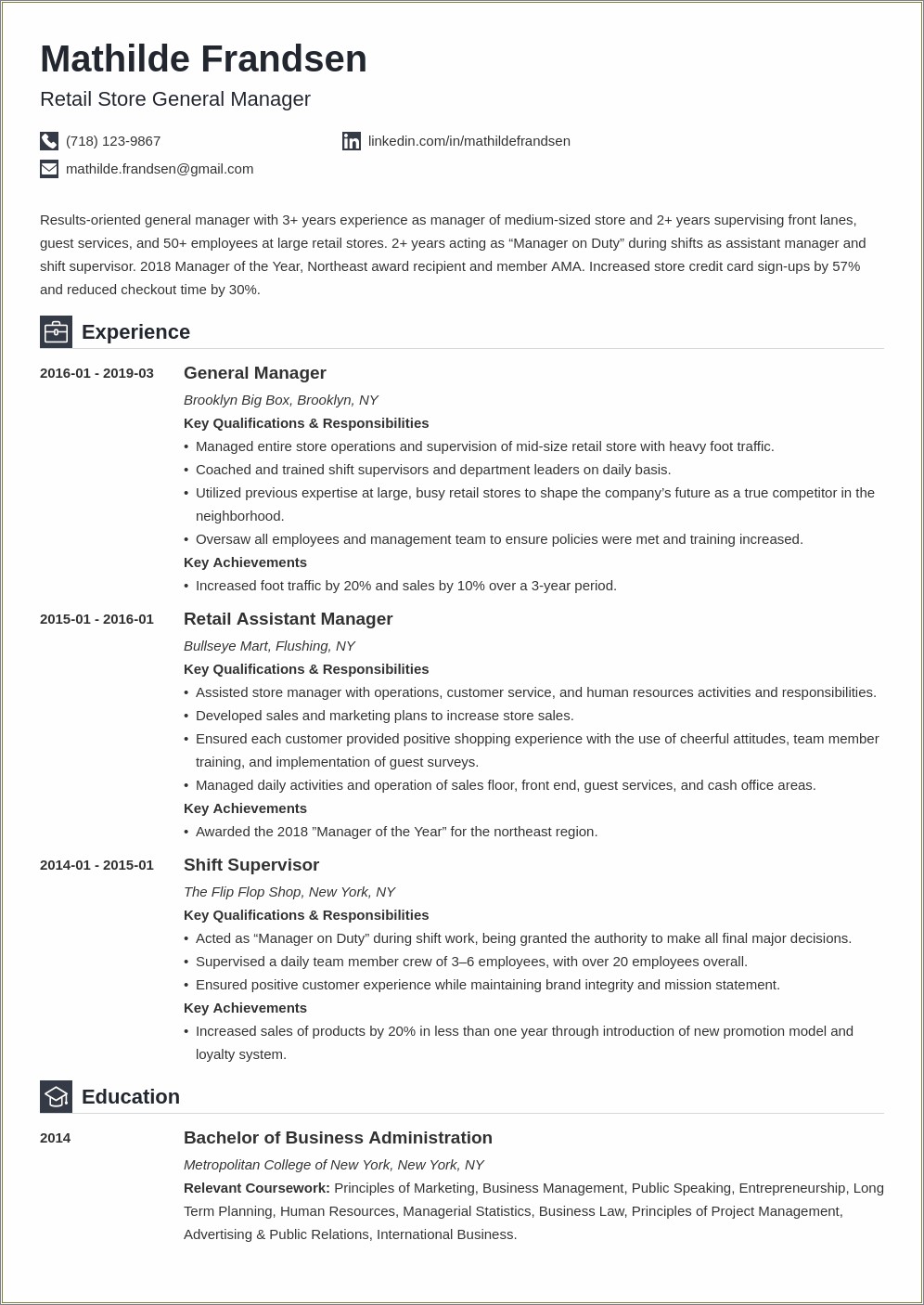 Bk Restaurant General Manager Job Description Resume