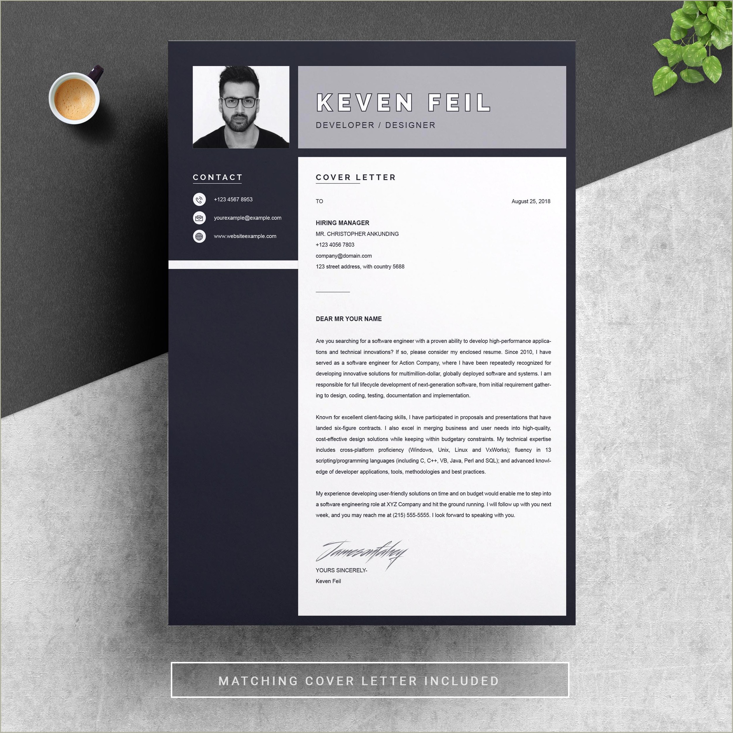 Black And White Word Doc Resume Template