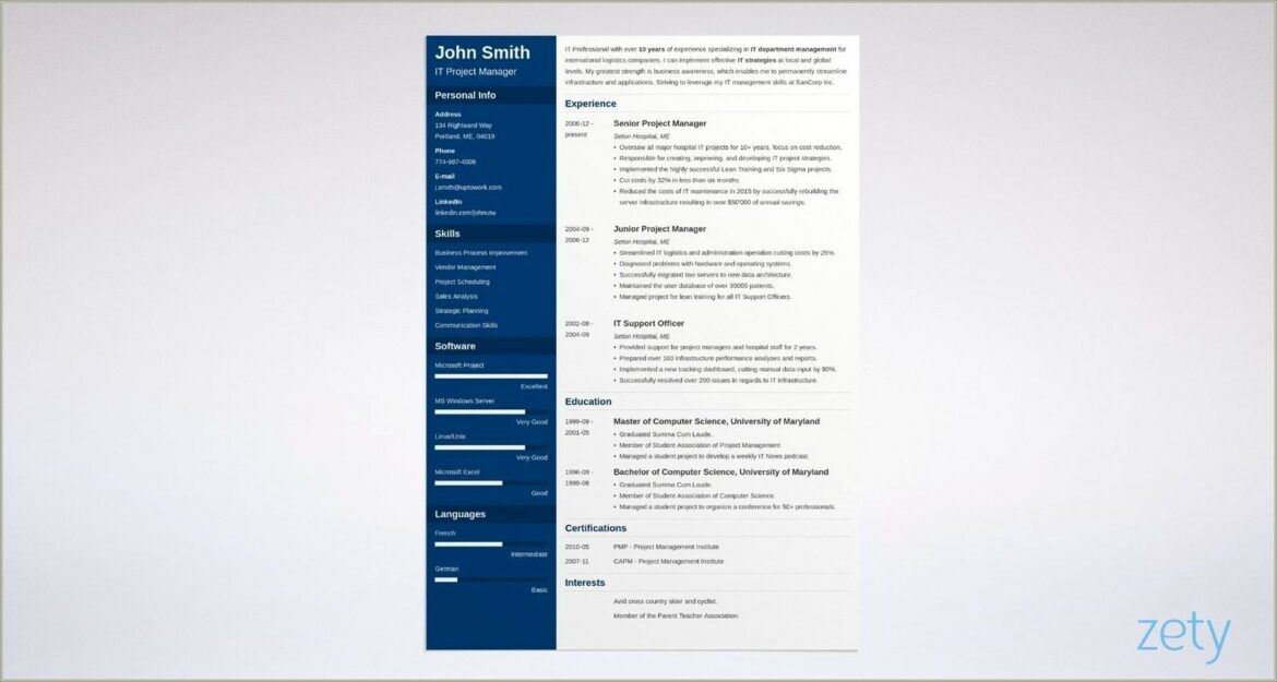 Blank Resume For Job Application Pdf