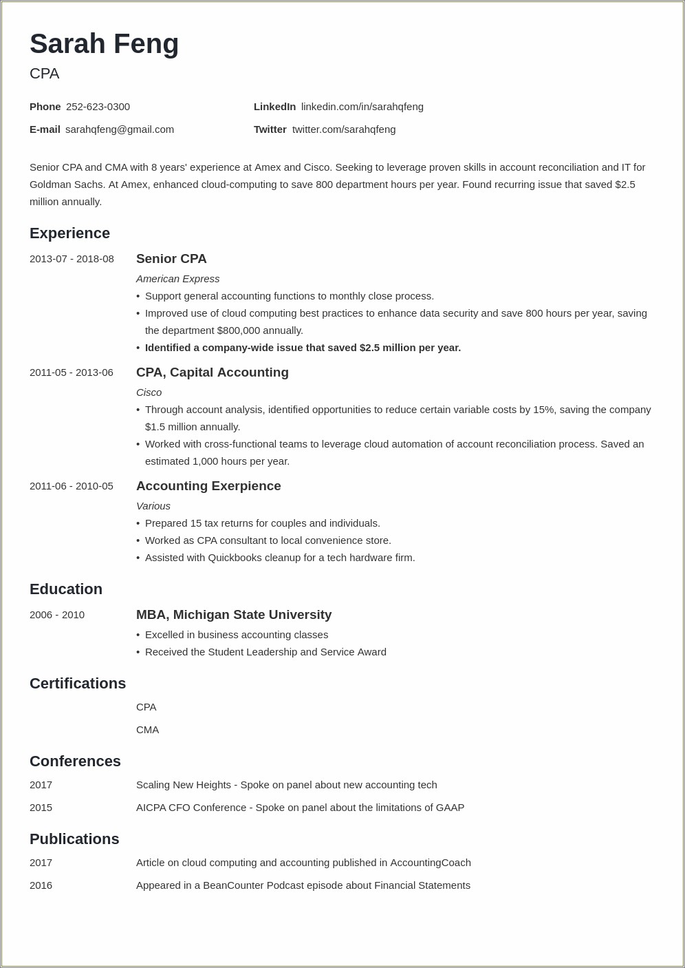 Bookkeeper In Public Accounting Resume Sample