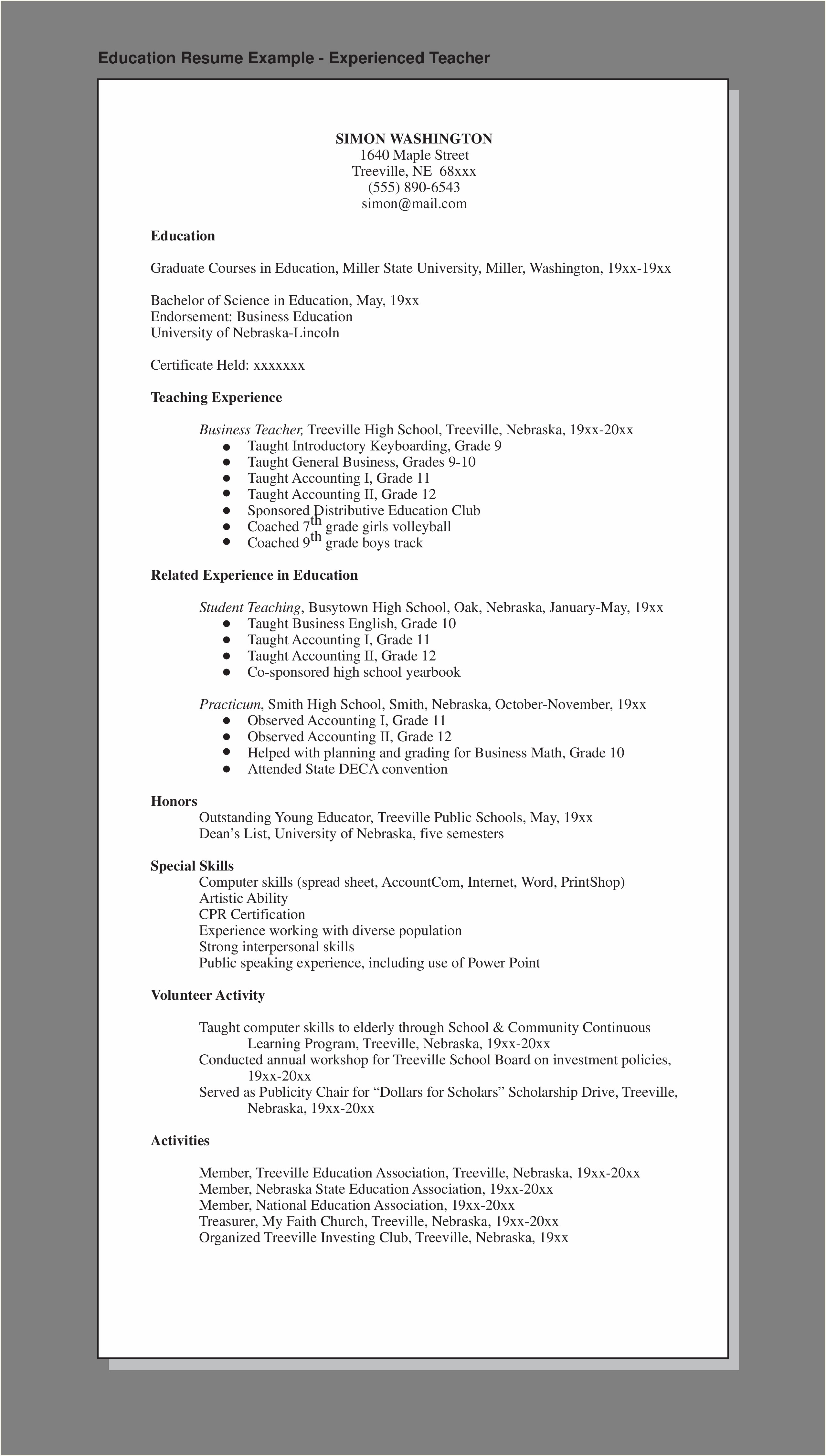 Boys And Girls Club Resume Sample