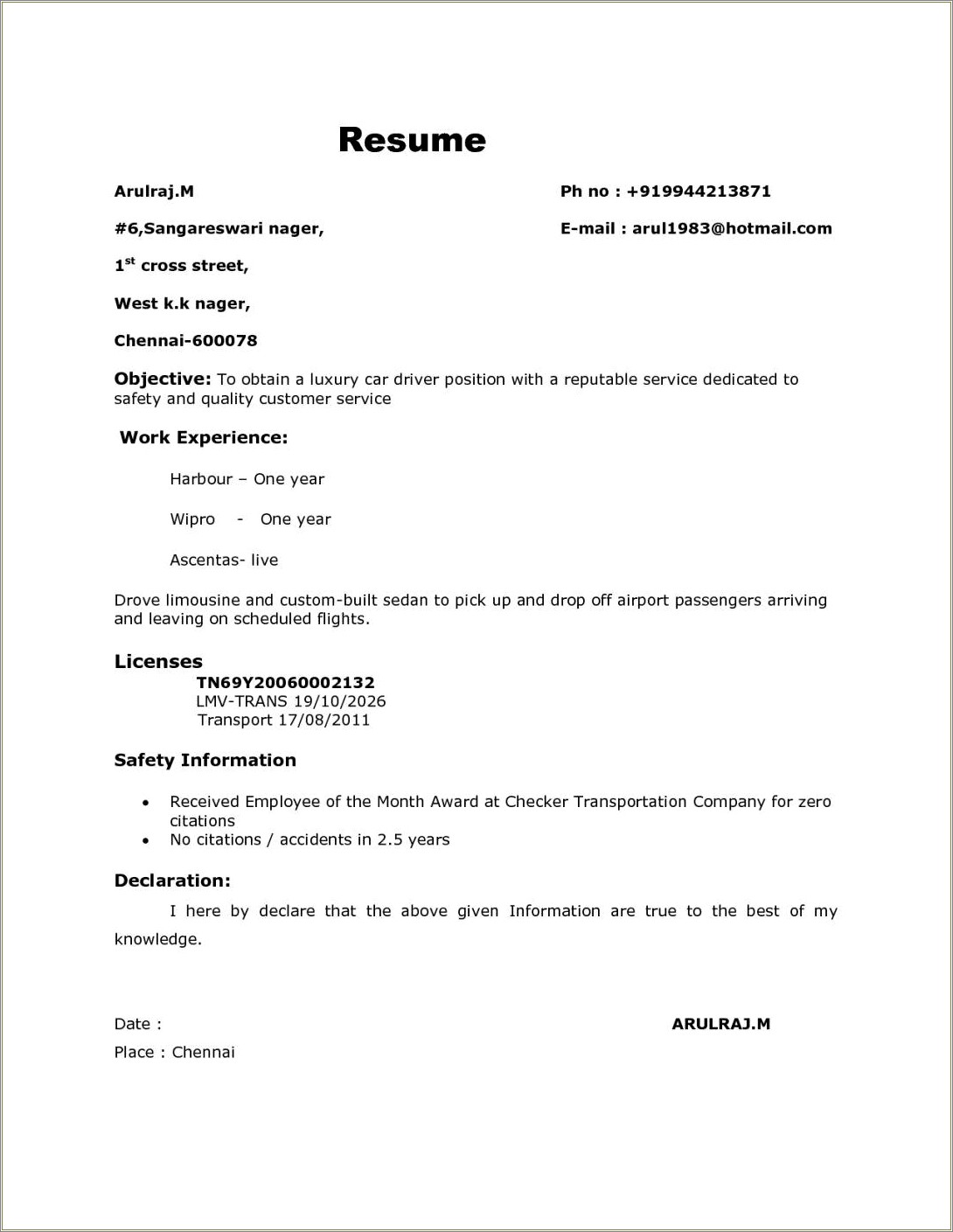Bus Operator Job Description For Resume